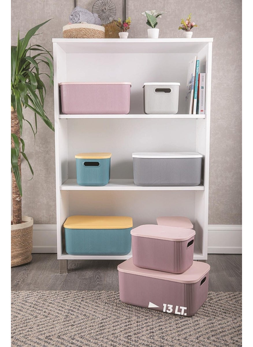 Bayev 2 Pieces Storage 13 Lt Purple Multi-Purpose Organizer Box with Lid Decorative Box  - Image 3
