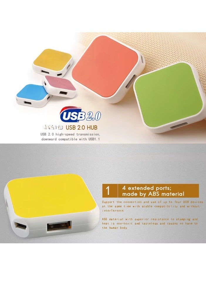 Generic - USB 2.0 Hub, Ultra Slim USB Splitter with 4-Port USB 2.0 Data Hub Converter Adapter for MacBook, Mac Pro/Mini, iMac, Surface Pro, XPS, Notebook PC, USB Flash Drives, Mobile HDD - Image 1