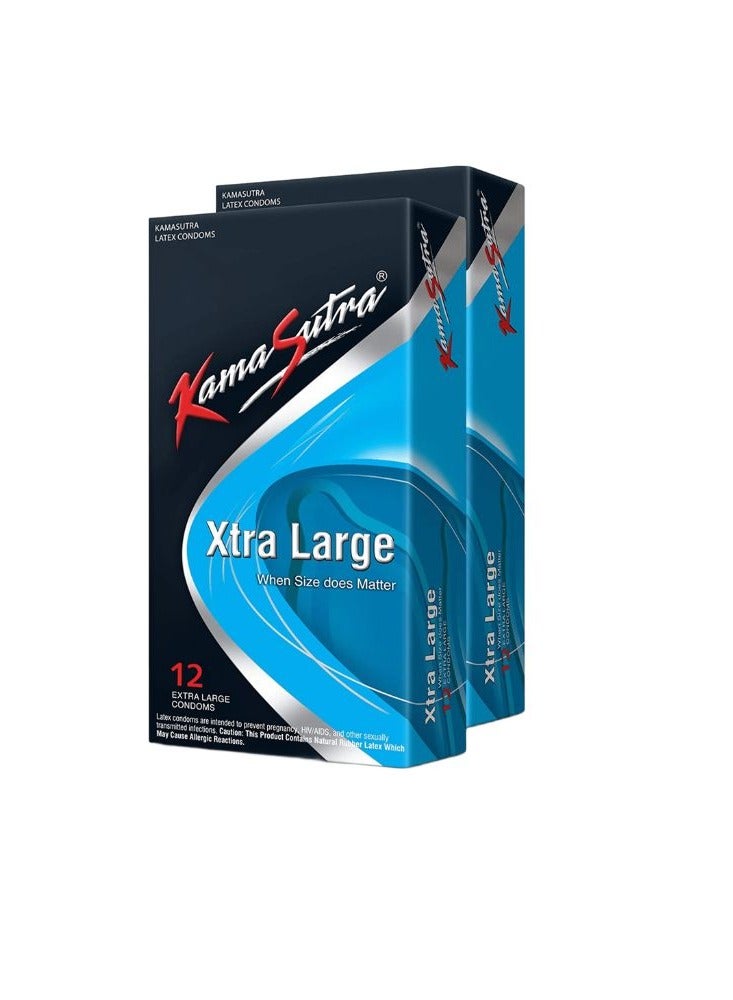Kamasutra Extra Large Condoms 12- Piece, Pack of 2