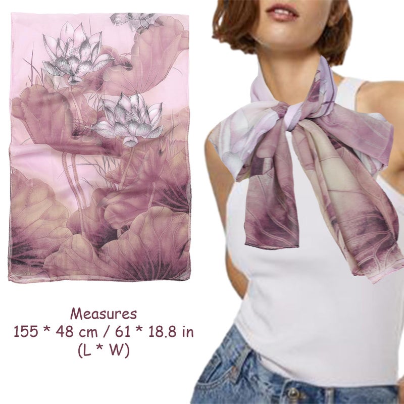 amokk 6 Packs Fashion Scarves for Women Lightweight Chiffon Scarfs for Women Summer Shawl Warp Floral Head Scarf (Color-8) - Image 2