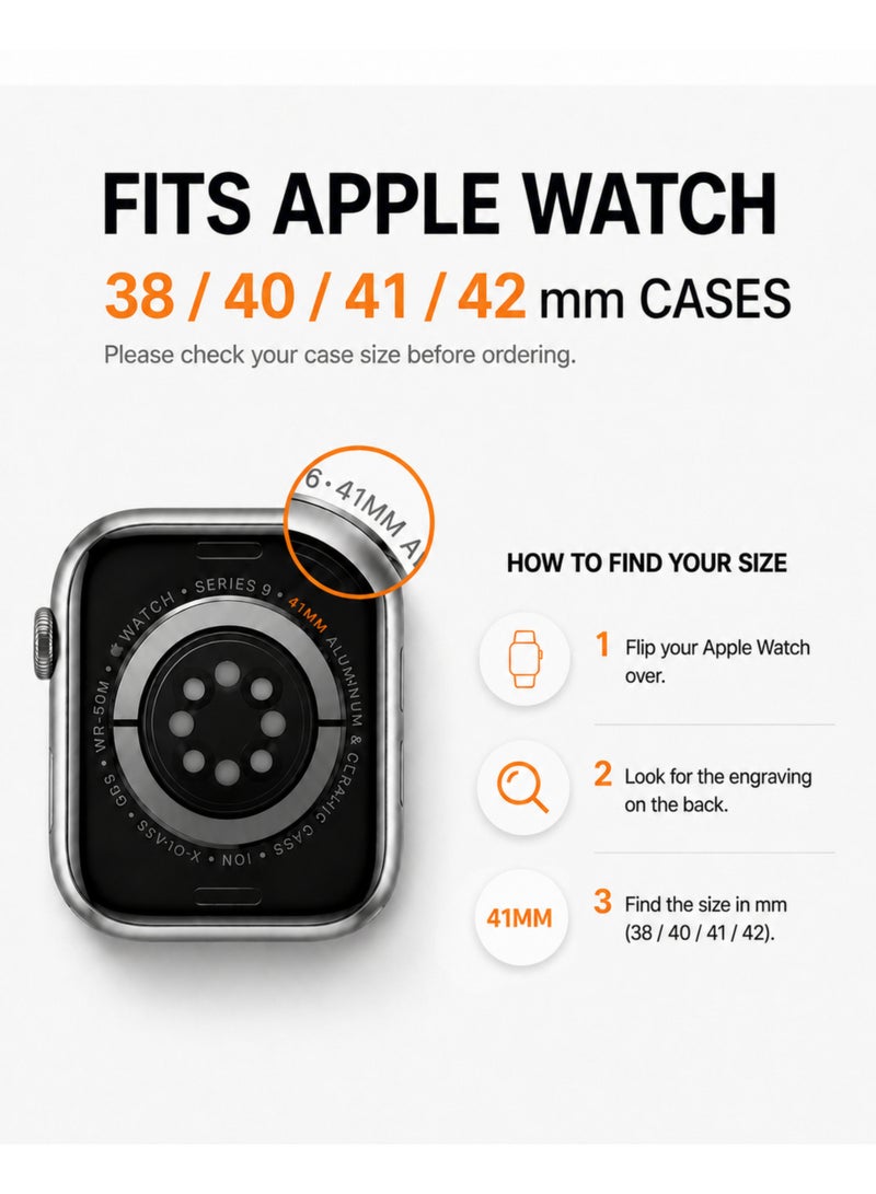 ARX Apple Watch Strap 38/40/41/42mm Compatible with Series 1 to 11 / SE – Elastic Braided Nylon Magnetic Buckle – Black - Image 2