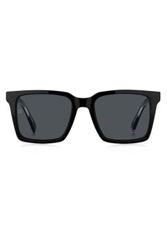 TOMMY HILFIGER Men's UV Protection Rectangular Shape Acetate Sunglasses TH 2067/S GREY 45 - Lens Size: 44.5 Mm - Black  - Image 3
