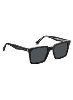 TOMMY HILFIGER Men's UV Protection Rectangular Shape Acetate Sunglasses TH 2067/S GREY 45 - Lens Size: 44.5 Mm - Black  - Image 2