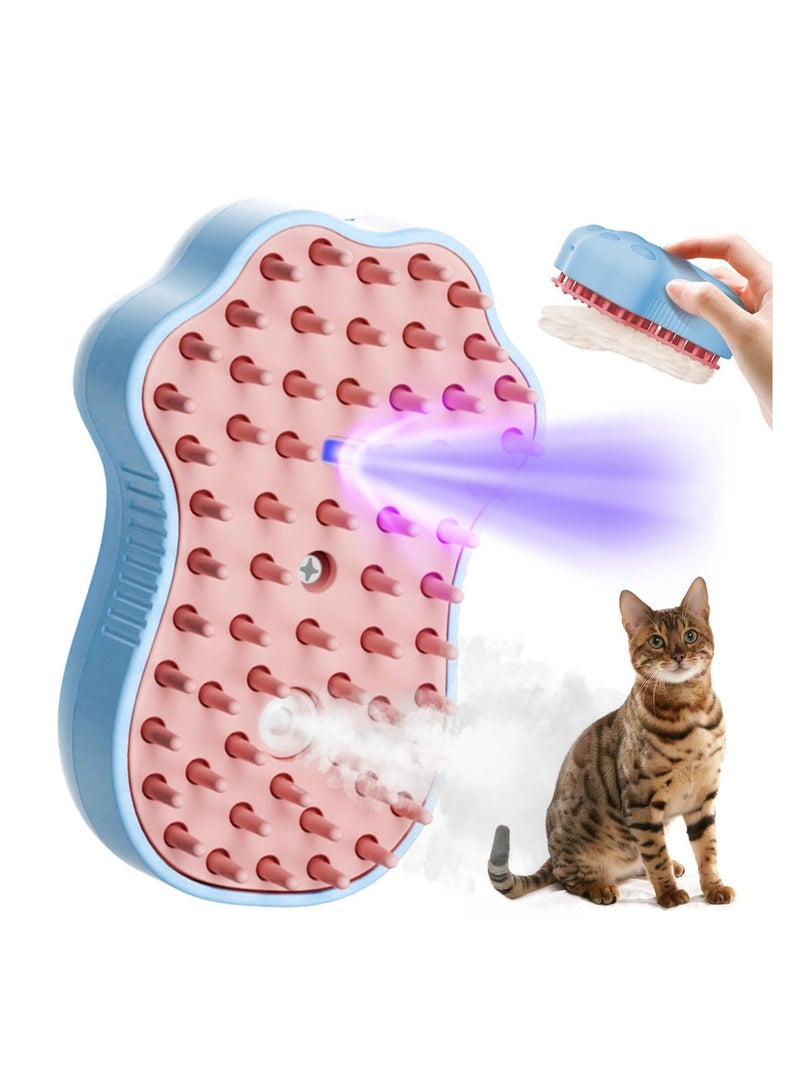 فرشاة بخار للحيوانات الأليفة، فرشاة بخار 3 في 1 لشعر القطط للتخلص من الشعر الزائد والعناية بالفرو، فرشاة بخار ذاتية التنظيف للقطط للتدليك، فرشاة تمشيط شعر الحيوانات الأليفة للقطط والكلاب، فرشاة رذاذ ومشط