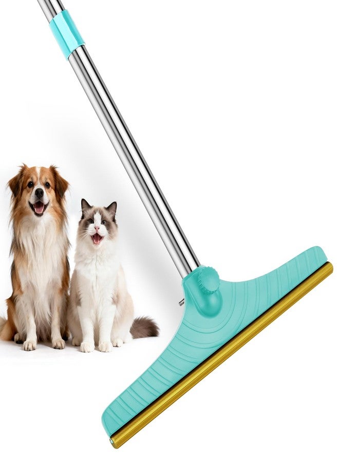 Eaersan Carpet Rake for Pet Hair Removal - Reusable Pet Hair Remover, 45” Adjustable Long Handle Cat Dog Carpet Rake Scraper with Patented Design, Dog Hair Rake Brush for Rugs, Mats - Image 1