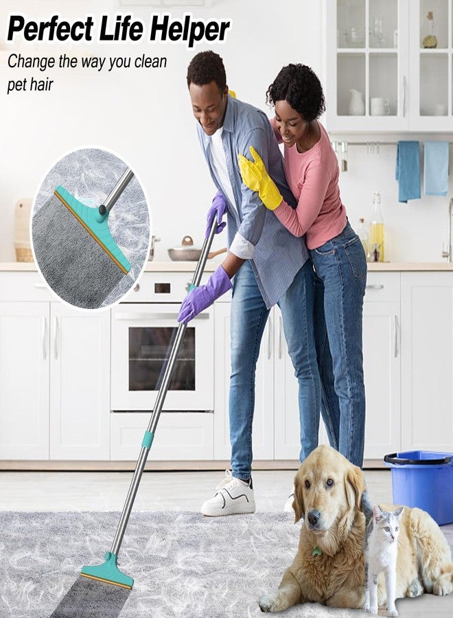 Eaersan Carpet Rake for Pet Hair Removal - Reusable Pet Hair Remover, 45” Adjustable Long Handle Cat Dog Carpet Rake Scraper with Patented Design, Dog Hair Rake Brush for Rugs, Mats - Image 4