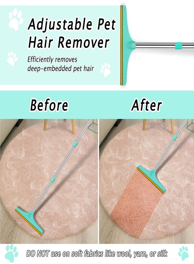 Eaersan Carpet Rake for Pet Hair Removal - Reusable Pet Hair Remover, 45” Adjustable Long Handle Cat Dog Carpet Rake Scraper with Patented Design, Dog Hair Rake Brush for Rugs, Mats - Image 5
