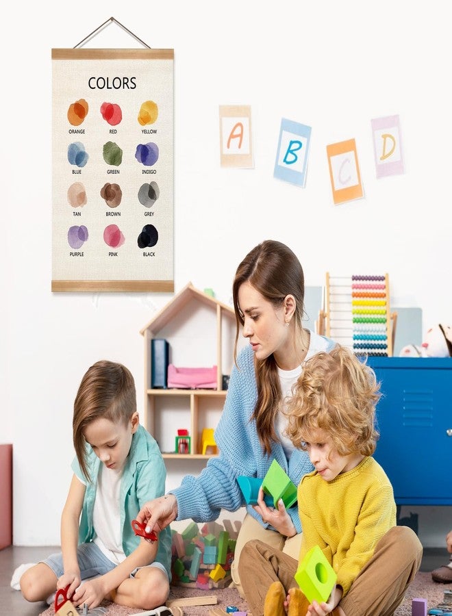 ZTGDA Colors Educational Poster, Toddler Colors Learning Posters, Color Learning Poster Hanger Frame Wall Decor for Classroom Nursery Playroom Preschool Decor (12x16inch Color) - Image 4