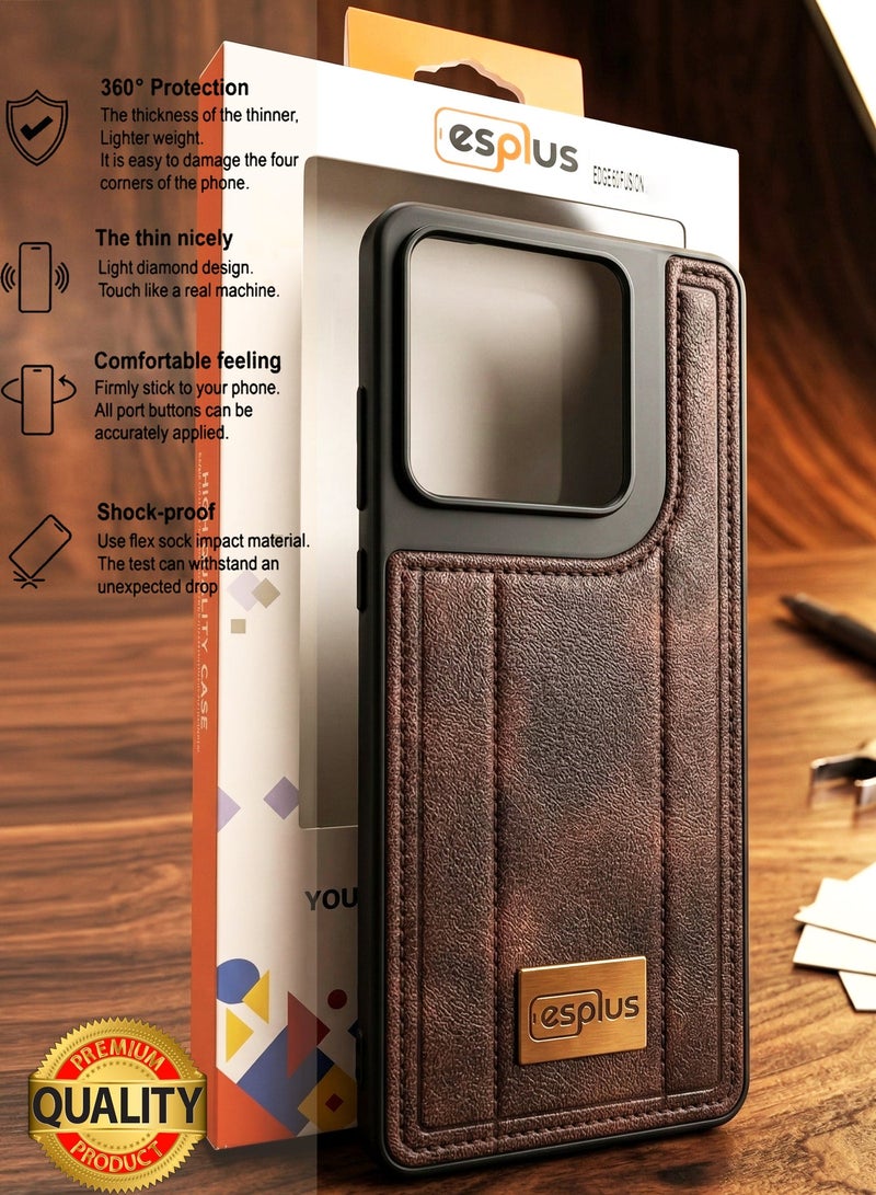 Motorola Edge 60 Fusion Premium Silicone Leather Finish Back Case  | High Quality Silicone Case Cover Designed for Motorola Edge 60 Fusion  | Ultimate Impact Protection ,Shockproof, Anti-Fingerprint , Comfortable feel and Durable back protection Case for Motorola Edge 60 Fusion  - Black/Brown - Image 4