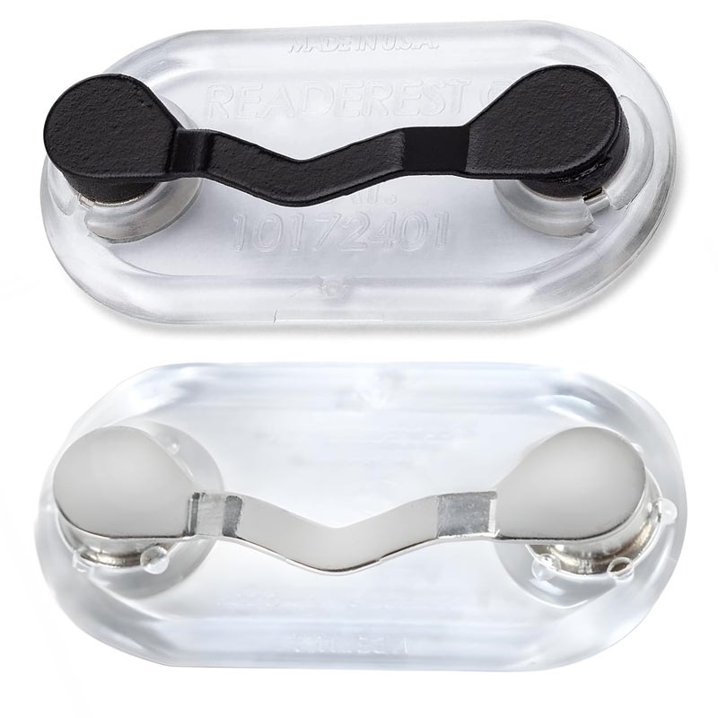 ReadeREST Readerest Magnetic Holders for Glasses 2 Styles Stainless and Black Badge Holder Eyeglass Holder Sunglass Holder Badge Clip Nurse Badge Holder Name Tag Shirt Clip