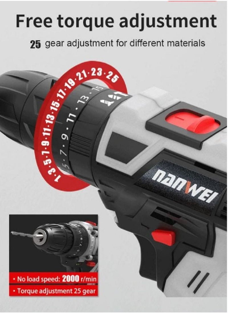 NANWEI - Wireless Nanwei Impact Drill 21 Volts 2 Batteries - Image 1