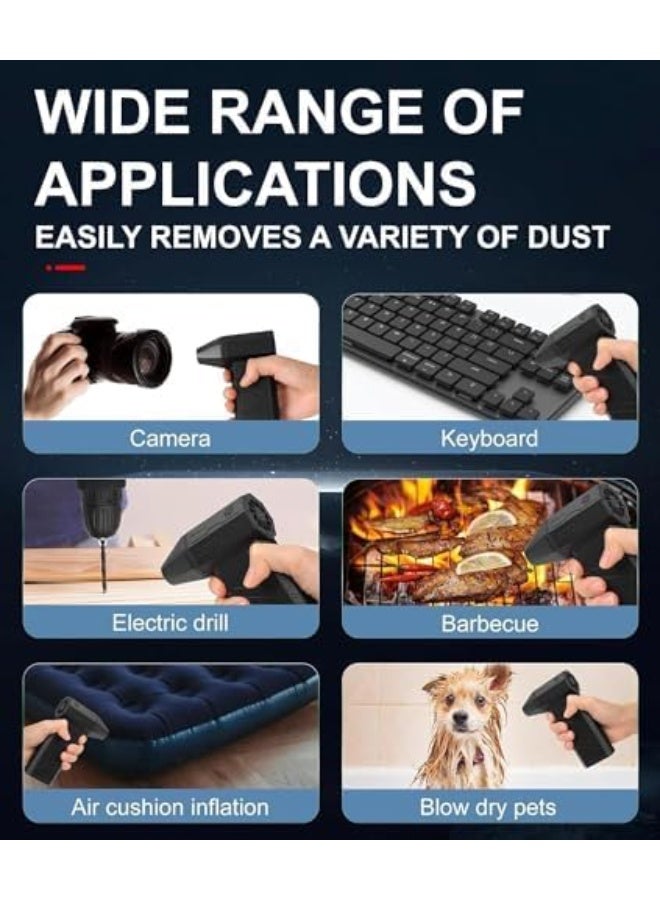 Rechargeable Turbo Jet Air Blower 130000 RPM Adjustable Speed Portable Handheld Mini Air Duster for Car Interior Cleaning Electronics Dust Removal Camping and Outdoor Use High Power Air Tool - Image 4