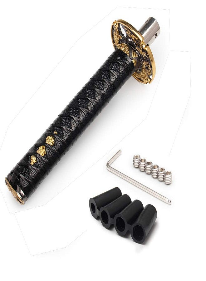 WENJTP Racing Katana Samurai Sword Shift Knob Shifter Katana Cortex disc Universal Fit for Manual Cars with Adapters Black + Black（20cm） - Image 1
