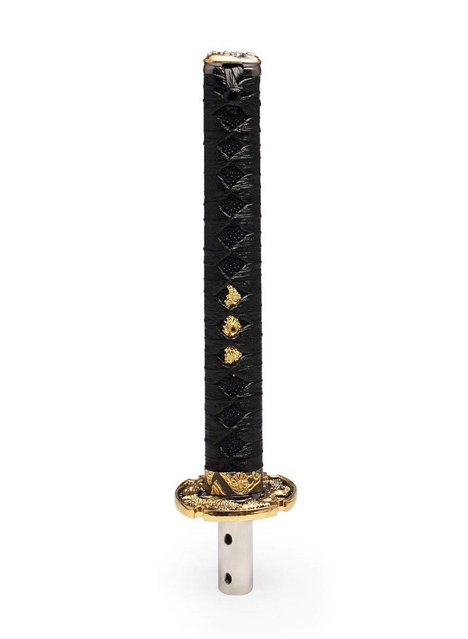 WENJTP Racing Katana Samurai Sword Shift Knob Shifter Katana Cortex disc Universal Fit for Manual Cars with Adapters Black + Black（20cm） - Image 2