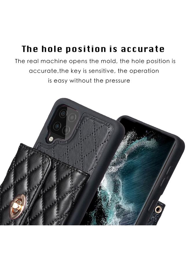 S-TOP Case For Samsung Galaxy A12 Horizontal Metal Buckle Wallet Rhombic Leather Phone Case - Image 3