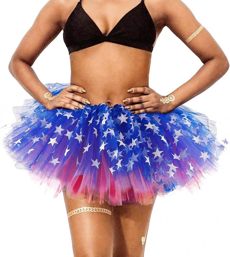 REETAN Tutu Skirt Ballet 6 Layered Tulle Short Tutus for Women - Image 1