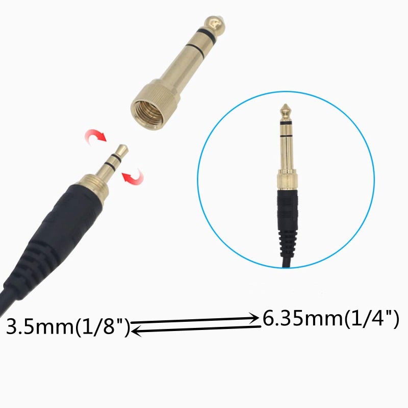 Saipomor HD598 Coiled Cable with Lock Connector Replacement 1/8" and 1/4" to 2.5mm Male AUX Extension Cords Compatible with SENNHEISER HD518 HD558 HD598 HD569 HD579 HD599 HD598 SE Headphones - Image 4