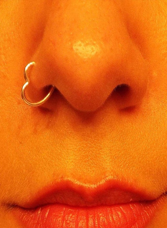 MODRSA Heart Nose Ring - Heart Shaped Nose Rings Hoop for Women - Valentines Day - Image 2
