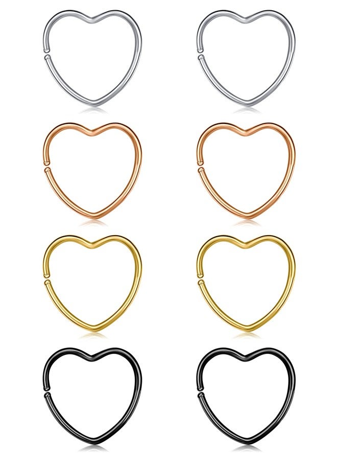 MODRSA Heart Nose Ring - Heart Shaped Nose Rings Hoop for Women - Valentines Day - Image 1
