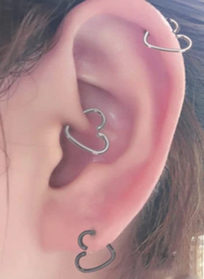 MODRSA Heart Nose Ring - Heart Shaped Nose Rings Hoop for Women - Valentines Day - Image 3
