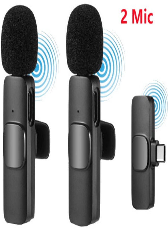 WALL BEAUTY - Mic K9 Wireless Collar Microphone Dual Lapel Lavalier Mic For Noise Reduction Vlogging Interview Live Streaming YouTube Video Broadcast With 2 Mic Receiver For iPhone And Android - Image 1
