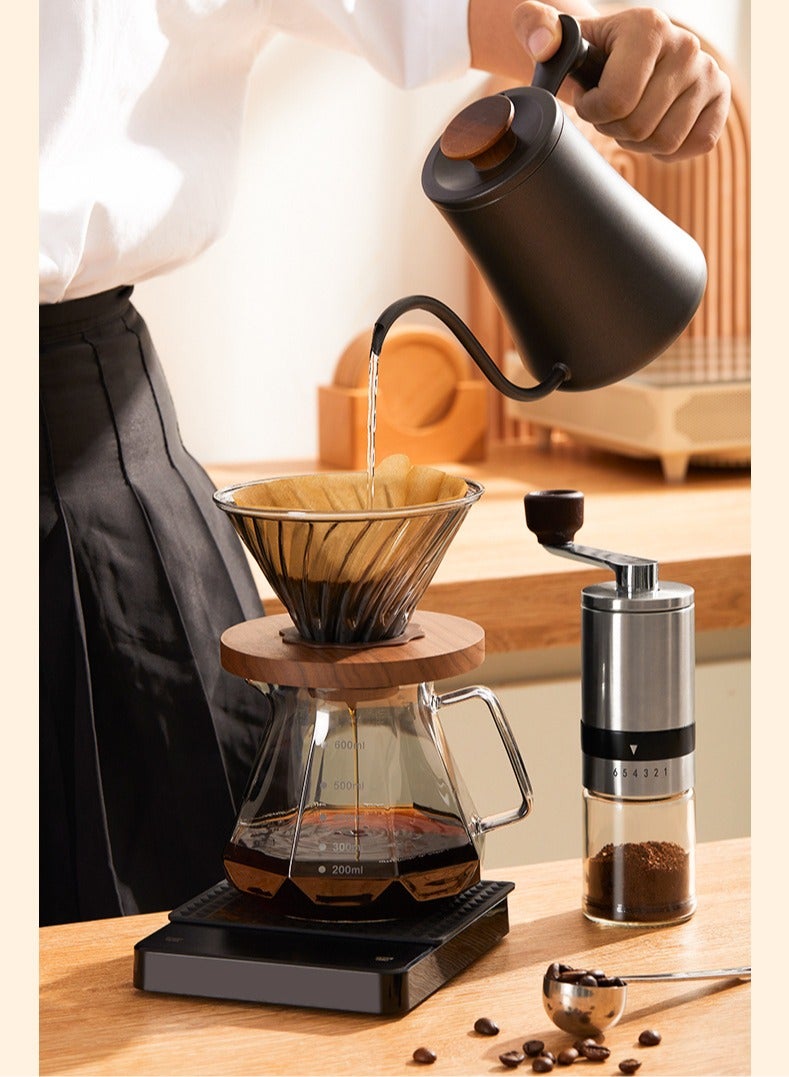 PAKCHOICE Coffee Drip Tool Set, Coffee Grinder, Manual Coffee Pot Set, 8-Piece Hand-Ground Coffee Drip Set, Convenient for Home Use or Gift Giving (Classic Style)  - Image 2