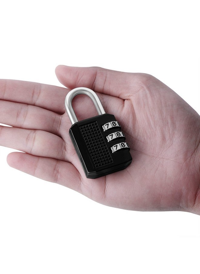 ABOUT SPACE Number Lock (3 Pack)- 3-Digit Number Combination Anti-Theft Zinc Alloy Lock-Resettable PIN Number Padlock for Door,Luggage, Suitcase-Polished Finishing (6 x 2.3cm) (Grey, Black, Red) - Image 3