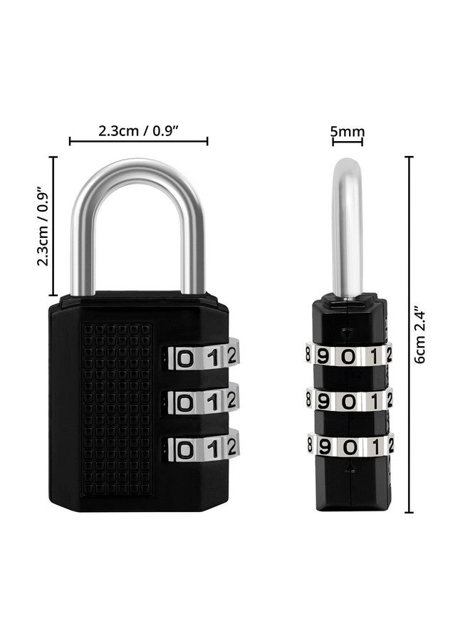 ABOUT SPACE Number Lock (3 Pack)- 3-Digit Number Combination Anti-Theft Zinc Alloy Lock-Resettable PIN Number Padlock for Door,Luggage, Suitcase-Polished Finishing (6 x 2.3cm) (Grey, Black, Red) - Image 2