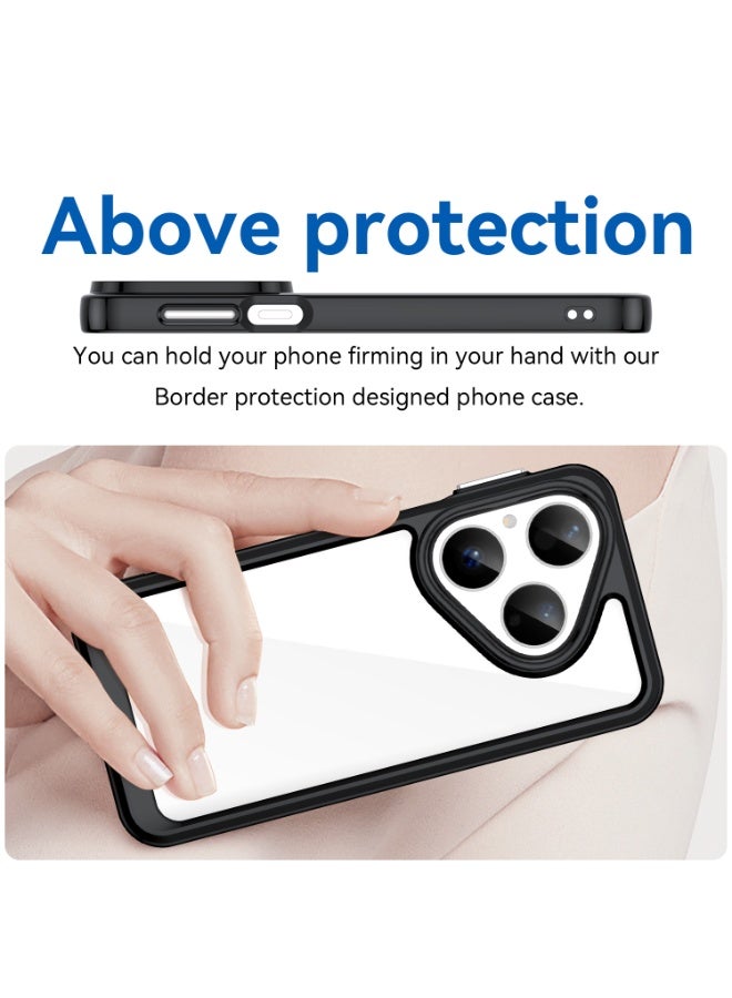 Case for Huawei Pura 80 Shockproof Crystal Clear Hard Back Cover Anti-Yellowing Case 360 Degree Protection TPU Bumper Transparent Back Cover Case for Pura 80 - Image 3