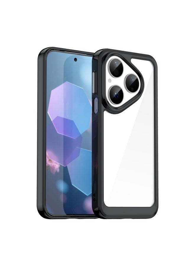 Case for Huawei Pura 80 Shockproof Crystal Clear Hard Back Cover Anti-Yellowing Case 360 Degree Protection TPU Bumper Transparent Back Cover Case for Pura 80 - Image 1