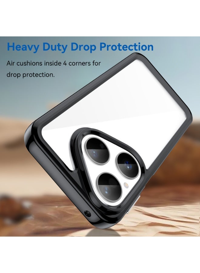 Case for Huawei Pura 80 Shockproof Crystal Clear Hard Back Cover Anti-Yellowing Case 360 Degree Protection TPU Bumper Transparent Back Cover Case for Pura 80 - Image 2