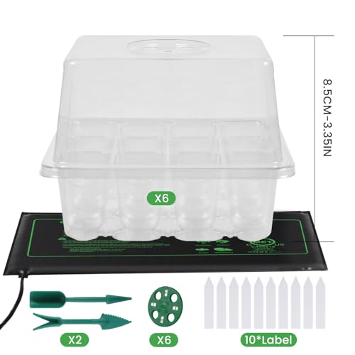 Adawook Clear Seed Starter Trays with Grow Lights & Heat Mat, 72 Cells Seed Starter Kit, 3 Lighting Mode, 4 Timing, Germination Kit with Humidity Control Domes, Gardening Gifts Plant Grow Kit - Image 4