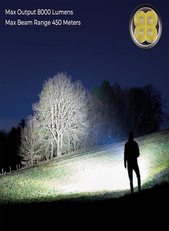 Sofirn Flashlight High Lumens, 8000 Lumens Super Bright SP36 Pro Powerful Light USB C Rechargeable with 4*LED 5000K, Anduril 2.0 Programmable UI and Charging Cable（SP36Pro 5000k） - Image 2