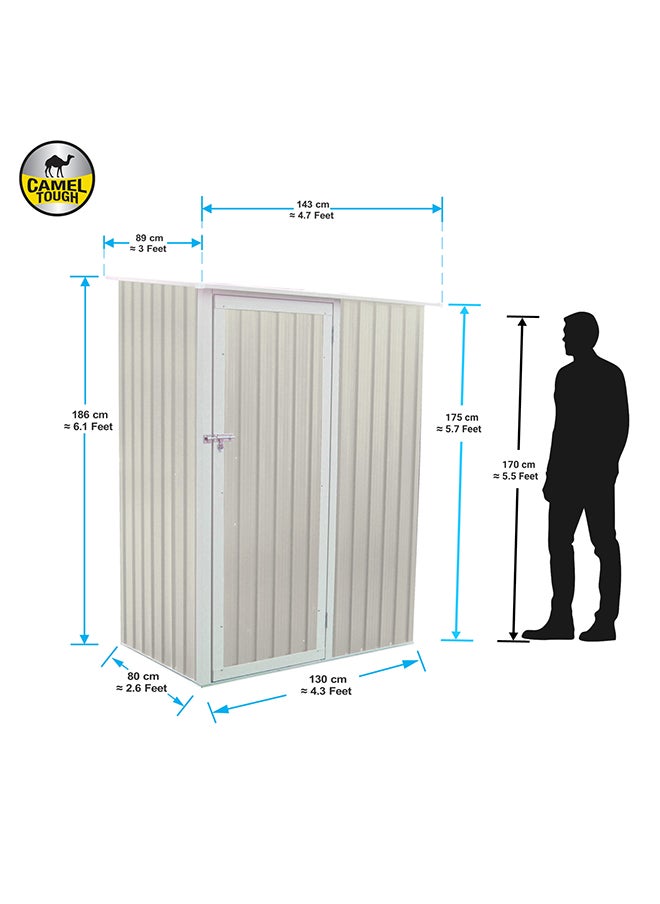 Cameltough CamelTough Outdoor Metal Storage Shed, 4.7X3 feet, Garden Metal Shed. Perfect for Storing Garden Tools, Yard Tools, Tool Storage Shed for Courtyard, Lawn, Backyard with Warranty, Beige, CT-642  - Image 5