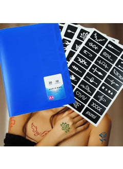 XMASIR Xmasir 20 Sheet (446 Pieces) Airbrush Tattoo Stencils Album Art Book,Small Glitter Henna Tattoo Kit Semi permanent Tattoo for Body Painting 