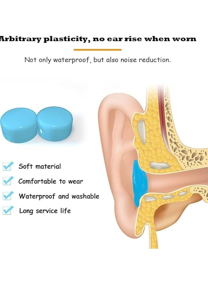 Sleep Earplugs, Silicone Earplugs, Sleep Earplugs with High Decibel Noise Protection Waterproof Earplugs for Sleep Learning Swimming and Cancelling Noise（Blue &Orange）
