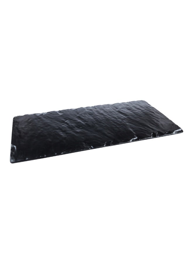 Restaurantware Voga 10 x 20 Inch Serving Plates, 4 Rectangle Charcuterie Boards - Premium, Mimics The Look Of Slate, Black Melamine Serving Platters, Serve Appetizers Or Desserts, For All Occasions  - Image 1