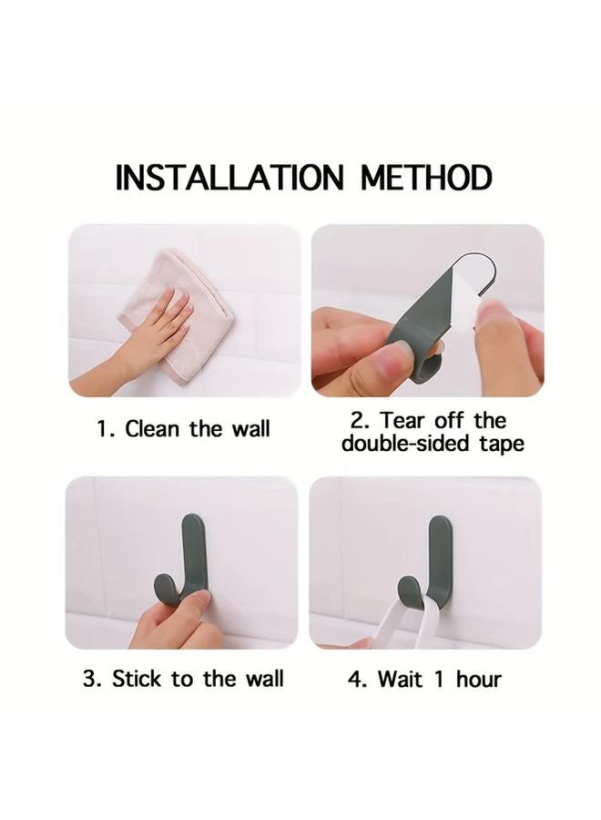 12 عبوة من خطافات الحائط اللاصقة بألوان عشوائية، حامل مفاتيح ومناشف زخرفي سهل التركيب - Image 3