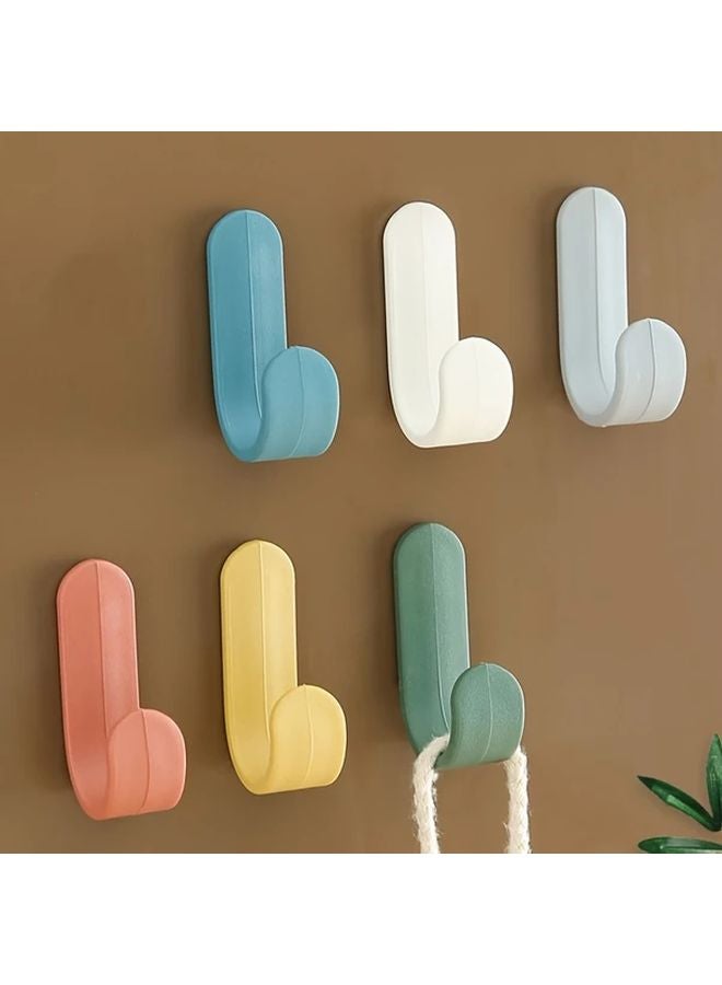 12 عبوة من خطافات الحائط اللاصقة بألوان عشوائية، حامل مفاتيح ومناشف زخرفي سهل التركيب - Image 5