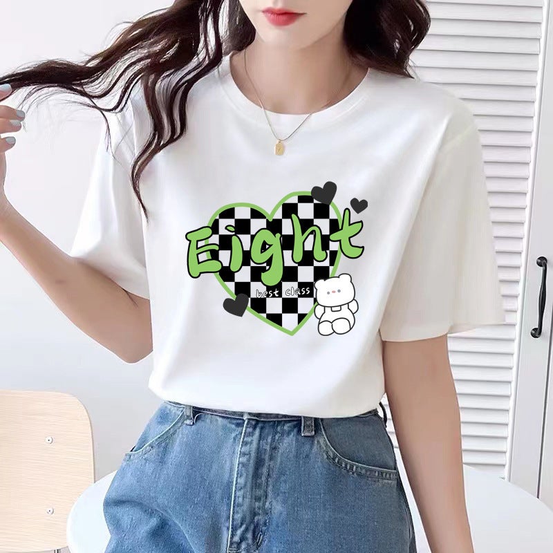 2025 Short-Sleeved T-Shirt Women'S Korean-Style Loose All-Match Top Round Neck Ins Trendy T-Shirt - Image 4
