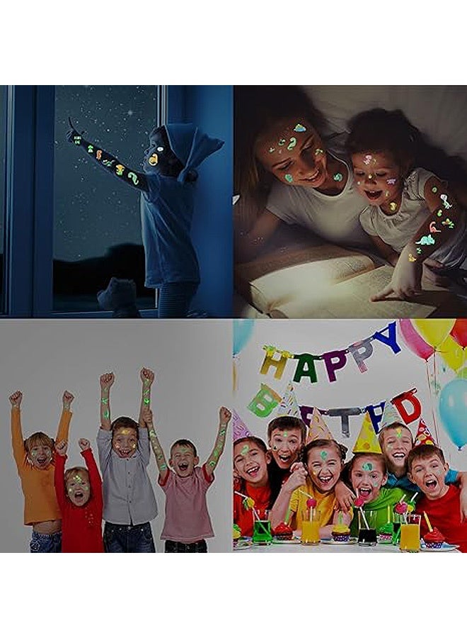 إم إكس إن 15 ورقة وشم مؤقت على شكل ديناصور مضيء للأطفال يتوهج في الظلام مقاوم للماء ملصق وشم مؤقت على شكل ديناصور للهالوين ومستلزمات حفلات أعياد الميلاد وهدايا الأفلام - Image 4