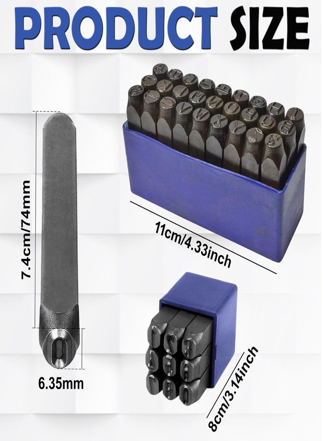 Digital Craft Size 1/4" (6.35MM) Steel Die Metal Stamping kit Punch Tool Number Letter Alphabet Stamps Tools DIY Jewelry Gold Silver Metal Leather Logo Stamp with Safety Hand Gloves & 200grm Hammer - Image 4