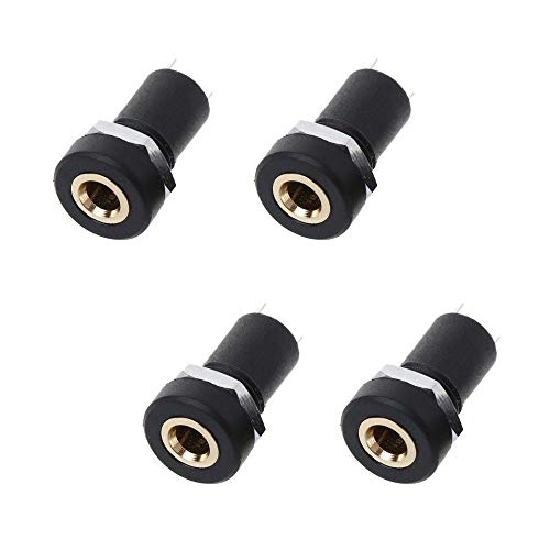 Ximimark 4pcs 3.5mm Audio Video Connector with Nut - Black - Image 1