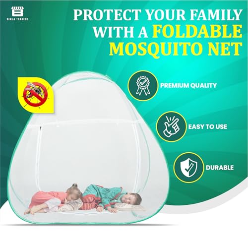 BTAG Mosquito Net for Single Bed, 6 Feet x 4 Feet | Premium Machardani, Tent-Style Foldable Design, Strong & Durable, Corrosion Resistant Insect Protection for Home Use. (6x6_Green) - Image 2