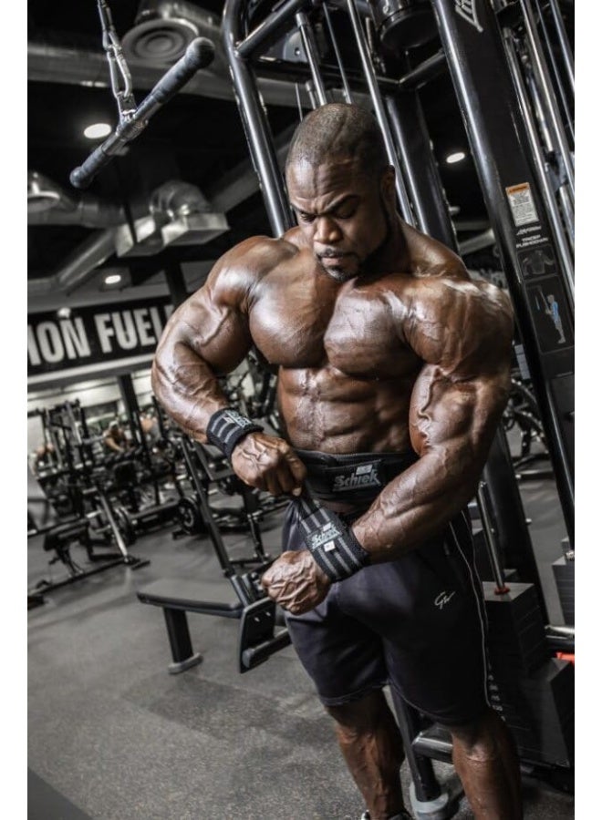 Schiek أربطة المعصم الثقيلة للألعاب الرياضية - دعم المعصم لتمارين الصالة الرياضية - أربطة المعصم بخط أسود - Image 5