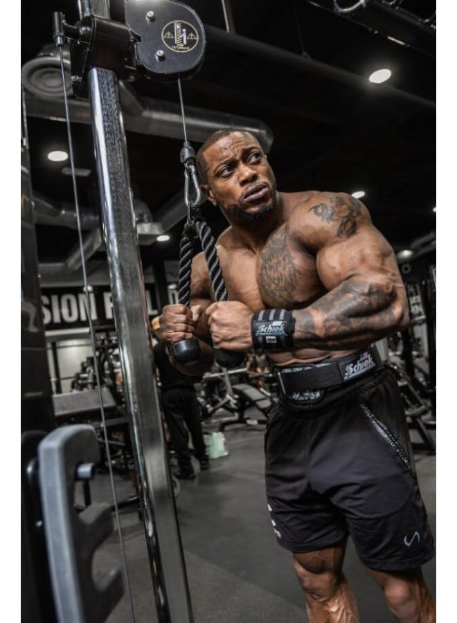 Schiek أربطة المعصم الثقيلة للألعاب الرياضية - دعم المعصم لتمارين الصالة الرياضية - أربطة المعصم بخط أسود - Image 4