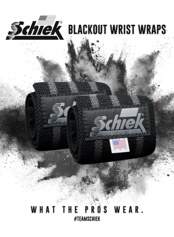 Schiek أربطة المعصم الثقيلة للألعاب الرياضية - دعم المعصم لتمارين الصالة الرياضية - أربطة المعصم بخط أسود - Image 3