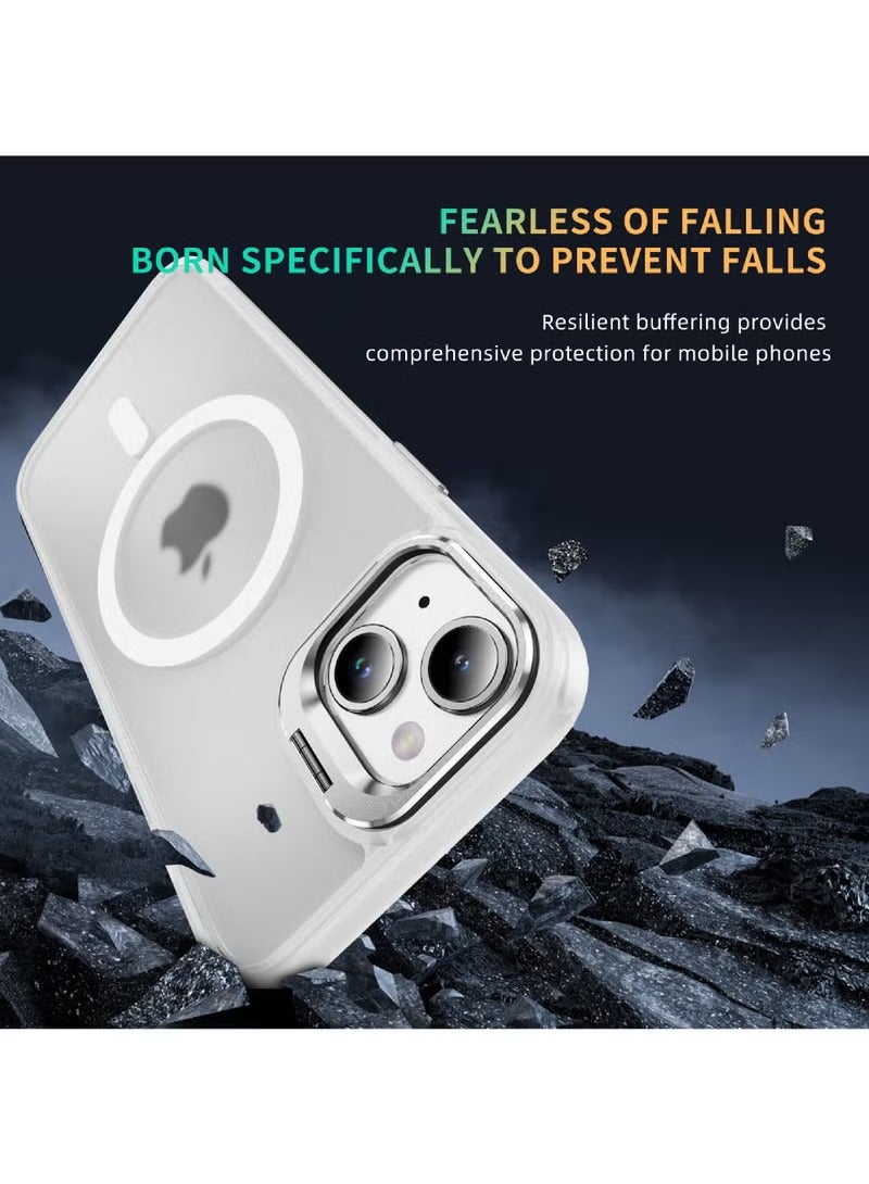 Rock Pow For iPhone 15 Plus Case Compatible with MagSafe Shock Proof-Grade Protective Case Built-In Stash Stand Phone Case Scratch-Resistant Back Cover Classic Seriesr - Image 5