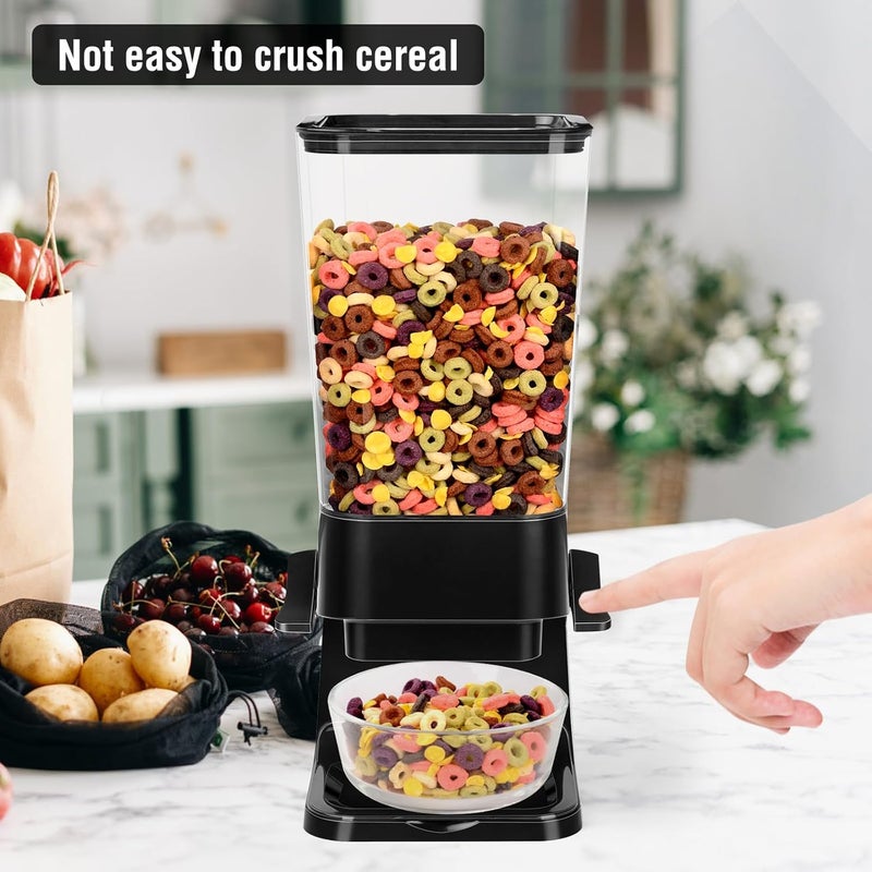 QNP Cereal Dispenser Countertop 2pcs,5.5L Cereal Containers Storage Dispenser for Pantry,Dry Food Storage Rice Containers,Candy Dispenser,Snack Organizer Machine for Grains, Nuts,Oatmeal, Pet Food Black - Image 5