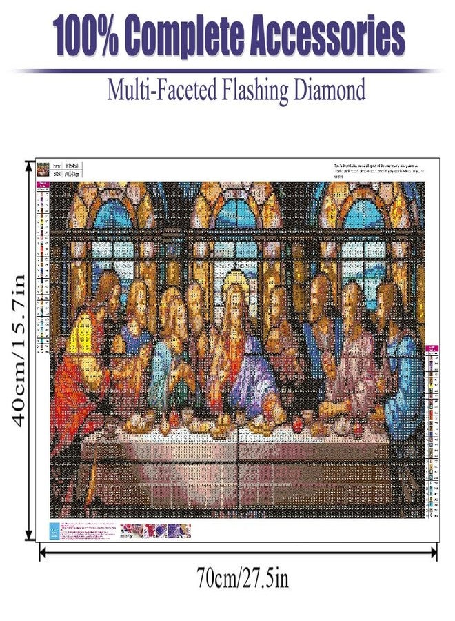 BOHADIY 5D DIY The Last Supper Diamond Painting Kits for Adults, Large Size Full Drill Diamond Arts Rhinestone Pasted, DIY Painting Diamond Dot Arts Crafts for Home Wall Decor Gift 27.5 X 15.7 Inch - Image 4